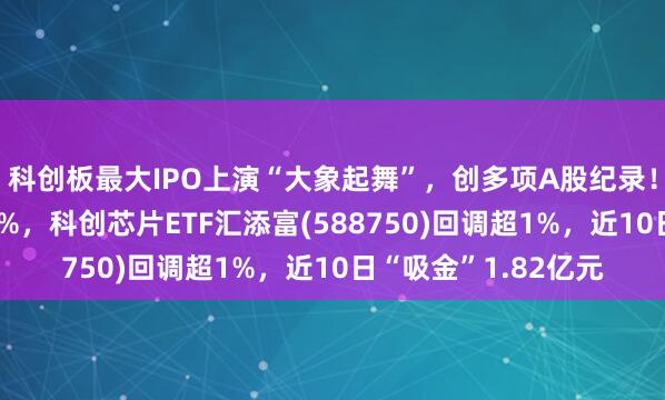 科创板最大IPO上演“大象起舞”，创多项A股纪录！中船特气大涨超10%，科创芯片ETF汇添富(588750)回调超1%，近10日“吸金”1.82亿元
