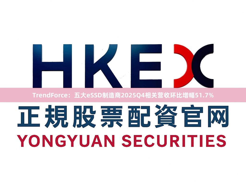 TrendForce：五大eSSD制造商2025Q4相关营收环比增幅51.7%
