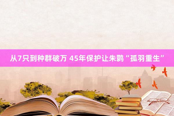 从7只到种群破万 45年保护让朱鹮“孤羽重生”