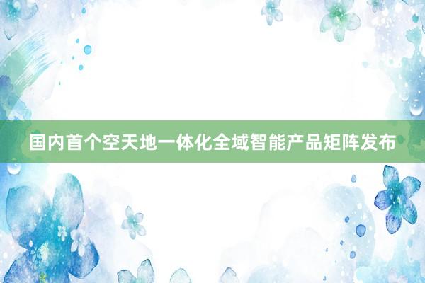 国内首个空天地一体化全域智能产品矩阵发布