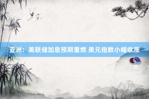 亚洲：美联储加息预期重燃 美元指数小幅收涨