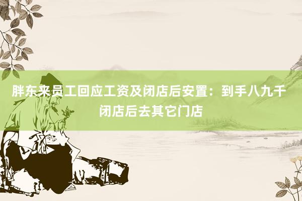 胖东来员工回应工资及闭店后安置：到手八九千 闭店后去其它门店