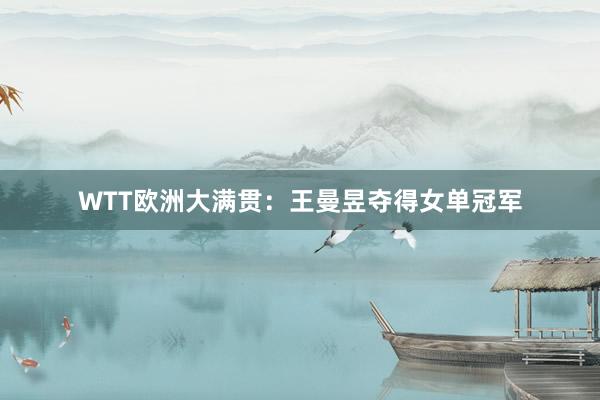 WTT欧洲大满贯：王曼昱夺得女单冠军
