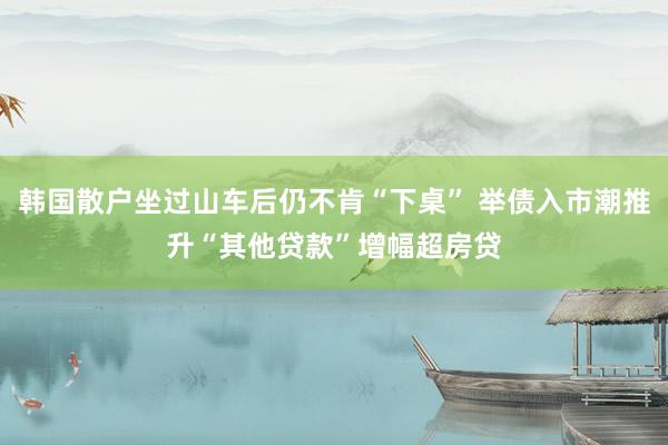 韩国散户坐过山车后仍不肯“下桌” 举债入市潮推升“其他贷款”增幅超房贷
