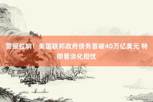 警报拉响！美国联邦政府债务首破40万亿美元 特朗普淡化担忧