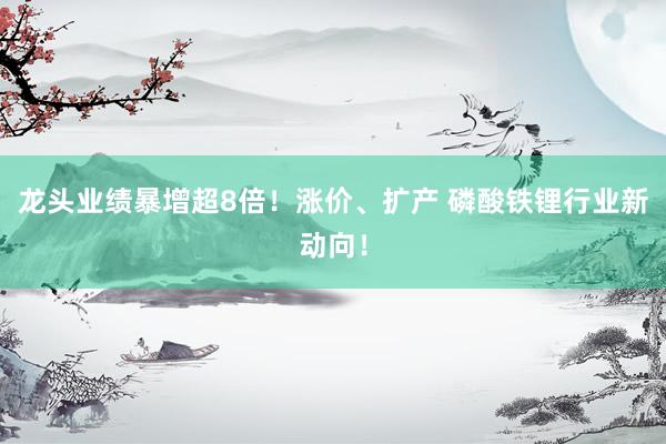 龙头业绩暴增超8倍！涨价、扩产 磷酸铁锂行业新动向！