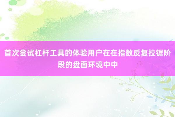 首次尝试杠杆工具的体验用户在在指数反复拉锯阶段的盘面环境中中