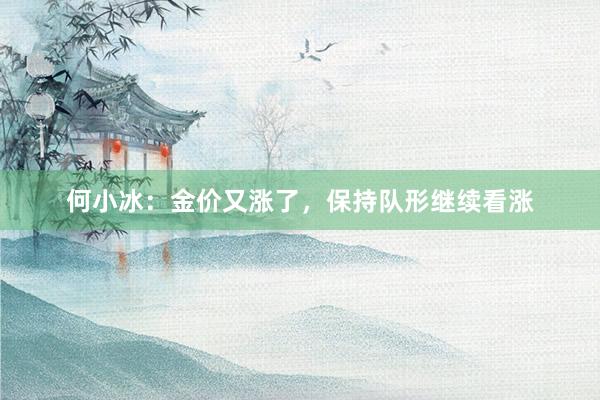 何小冰：金价又涨了，保持队形继续看涨