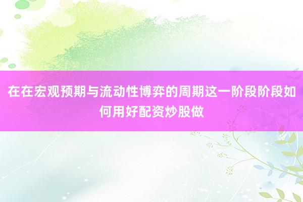 在在宏观预期与流动性博弈的周期这一阶段阶段如何用好配资炒股做