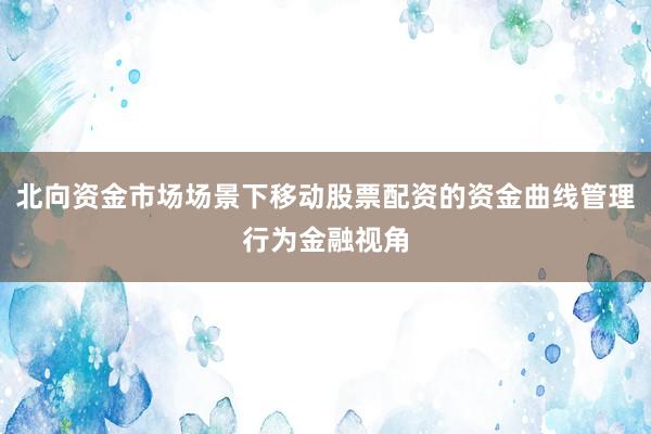 北向资金市场场景下移动股票配资的资金曲线管理行为金融视角