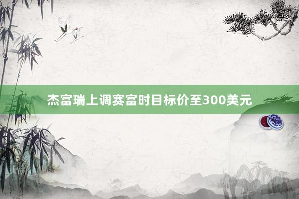 杰富瑞上调赛富时目标价至300美元
