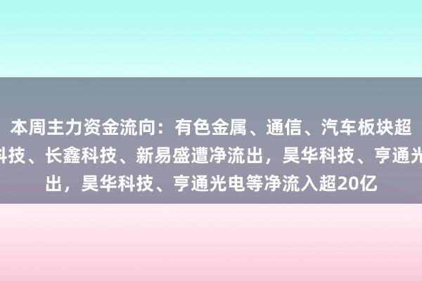 本周主力资金流向：有色金属、通信、汽车板块超百亿净流入，宇树科技、长鑫科技、新易盛遭净流出，昊华科技、亨通光电等净流入超20亿