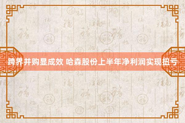跨界并购显成效 哈森股份上半年净利润实现扭亏