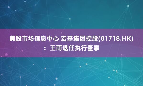 美股市场信息中心 宏基集团控股(01718.HK)：王雨退任执行董事