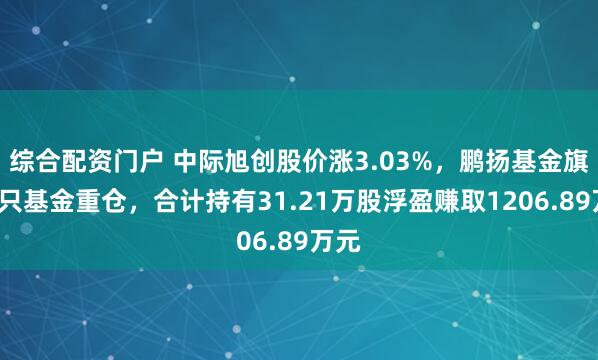 综合配资门户 中际旭创股价涨3.03%,鹏扬基金旗下5只基金重仓,合计持有31.21万股浮盈赚取1206.89万元